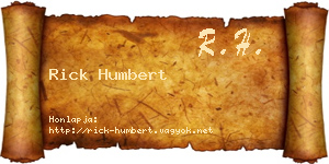 Rick Humbert névjegykártya